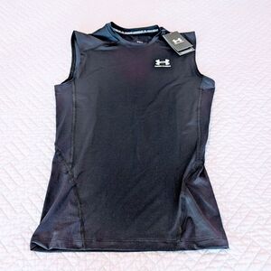 NWT Under Armour Heat Gear Compression Shirt Sleeveless Black Size M (0259)
